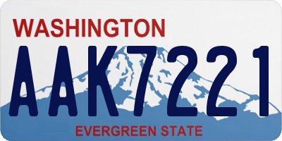 WA license plate AAK7221