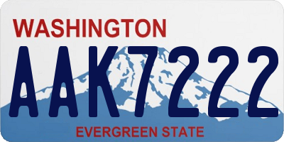 WA license plate AAK7222