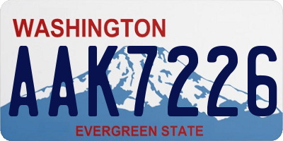 WA license plate AAK7226