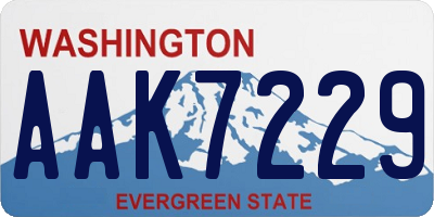 WA license plate AAK7229
