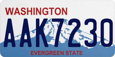 WA license plate AAK7230