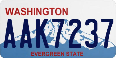 WA license plate AAK7237