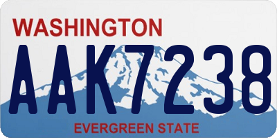 WA license plate AAK7238