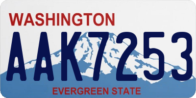 WA license plate AAK7253