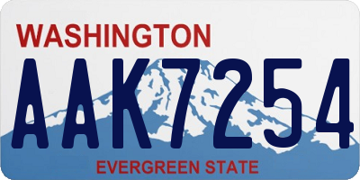 WA license plate AAK7254