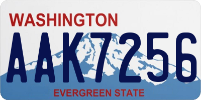 WA license plate AAK7256