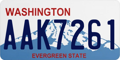 WA license plate AAK7261