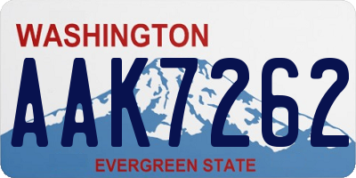 WA license plate AAK7262