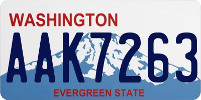 WA license plate AAK7263