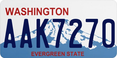 WA license plate AAK7270
