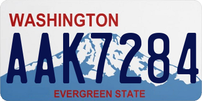WA license plate AAK7284