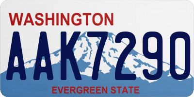 WA license plate AAK7290