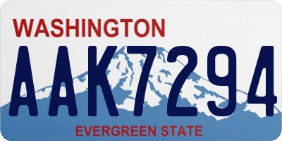WA license plate AAK7294