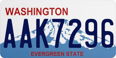 WA license plate AAK7296
