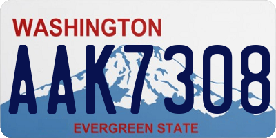 WA license plate AAK7308