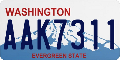 WA license plate AAK7311