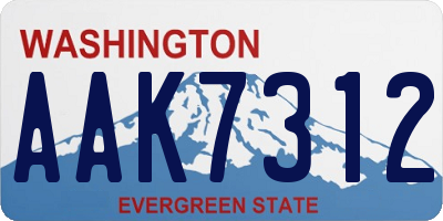 WA license plate AAK7312
