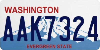 WA license plate AAK7324