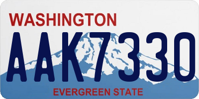 WA license plate AAK7330