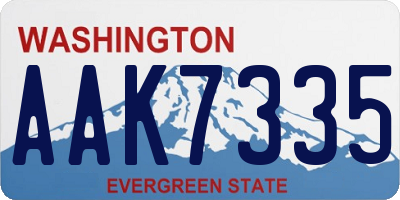 WA license plate AAK7335