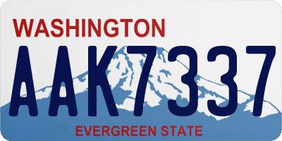 WA license plate AAK7337