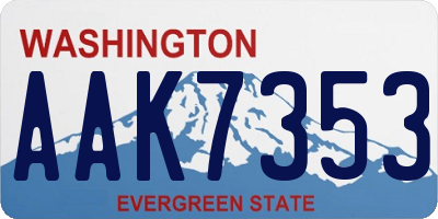 WA license plate AAK7353