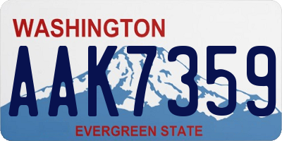 WA license plate AAK7359
