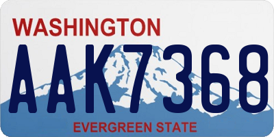 WA license plate AAK7368