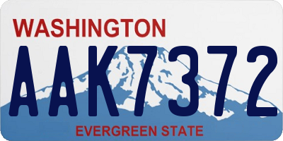 WA license plate AAK7372