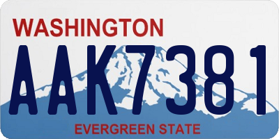 WA license plate AAK7381