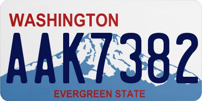 WA license plate AAK7382