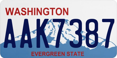 WA license plate AAK7387