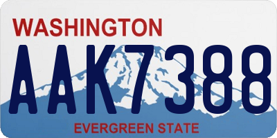 WA license plate AAK7388