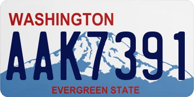 WA license plate AAK7391