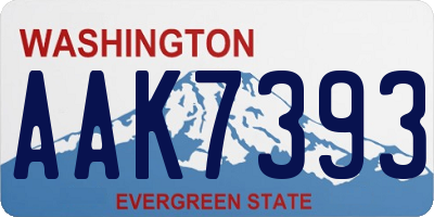 WA license plate AAK7393