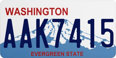 WA license plate AAK7415