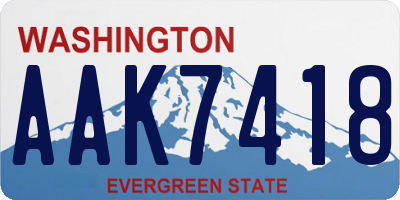 WA license plate AAK7418