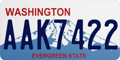 WA license plate AAK7422