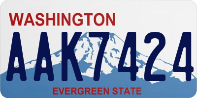 WA license plate AAK7424
