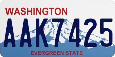 WA license plate AAK7425