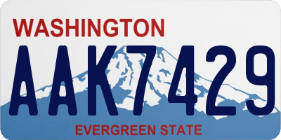 WA license plate AAK7429