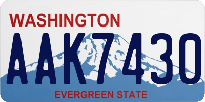 WA license plate AAK7430