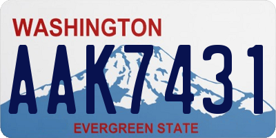 WA license plate AAK7431