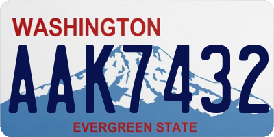 WA license plate AAK7432