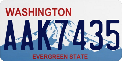 WA license plate AAK7435
