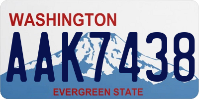 WA license plate AAK7438