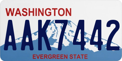 WA license plate AAK7442