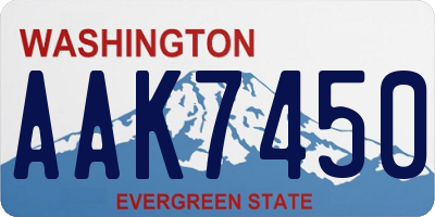 WA license plate AAK7450