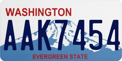 WA license plate AAK7454
