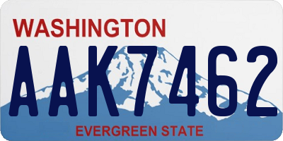 WA license plate AAK7462